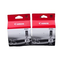 Lot of 2 Genuine Canon Pixma 35 Black Ink Tank Cartridge PGI-35 New Sealed picture
