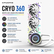 CRYORIG CRYO 360 White AIO Liquid CPU Cooler 360mm ARGB LCD Display AM5 LGA1700 picture