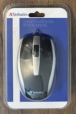 Verbatim Corded Notebook Optical Mouse 99741 Silver/Black Wired Brand New picture
