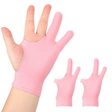 2pcs Artist Drawing Glove m Size 2 Fingers Graphics Painting Glove Pink picture