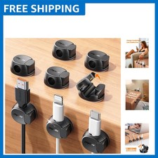 Versatile Cable Clips in Black - 8-Pack for Ultimate Organization & Access picture
