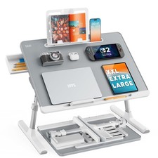 Laptop Lap Desk X-Large Adjustable Bed Table Gray picture
