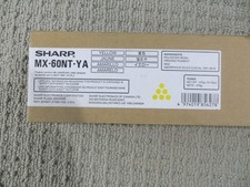 NEW Genuine Sharp MX-60NT-YA MX60NTYA Yellow Toner Cartridge New In Sealed Box picture