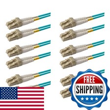 SpeedyFiberTX 6-Pack 1 Meter OM3 50/125 Duplex LC to LC Fiber Cable Aqua picture