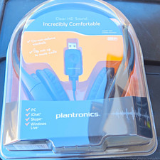 Plantronics Audio 655 Stereo USB Headset Boom Mic Volume Control Black picture