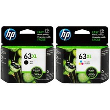 HP 63XL Combo Black and Color Genuine Ink Cartridges Set picture