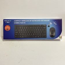 Macally Compact Wireless Keyboard & Mouse Combo for PC-Slim & Quiet Design Black picture