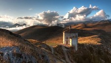 Landscape nature building clouds hills italy chapel Custom Gaming Mat Desk picture