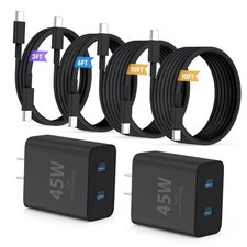 QZIIW Super Fast Samsung Charger Type C,45W Dual Port 3FT+6FT+10FT+10FT Black picture