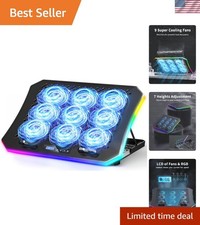 Advanced Gaming Laptop Cooler Pad with 9 Quiet RGB Fans - Ergonomic Design picture