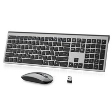 Rechargeable Wireless Keyboard and Mouse Combo - Full Size, Grey picture
