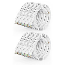 Cat 6 Flat Ethernet Cable 1Ft 10Pack, 10Gbps, White picture