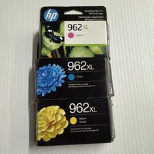 LOT OF 3 HP 962XL HIGH YIELD MAGENTA,CYAN, YELLOW INK CARTRIDGES NEW  EXP DATE picture