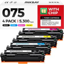 075 Toner Cartridge Set 4-Pack with Chip Replacement for Canon 075 075H Toner Co picture