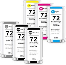 6PK 72XL Ink Cartridges Replacement for HP 72 ink T610 T620 T770 T790 T110 130ml picture
