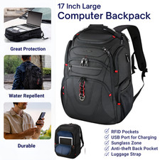 TSA Travel Laptop Backpack 17.3 Inch XL Computer Bag with USB Port RFID Daypack picture