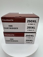 2-Canon Compatible Black Ink Cartridges PGBK 250XL Bk 251XL Couleuris picture