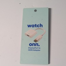onn DisplayPort to HDMI Adapter White, Male to Female, Less Than 1ft Cable picture
