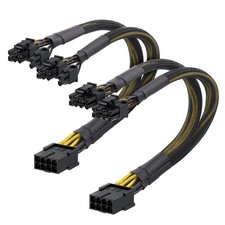 2-Pack Pcie 8 Pin to Dual 8 Pin (6+2) Female to Male Pcie Power Adapter for picture