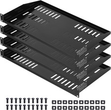 4PCS 1U Server Rack Shelf, Universal Vented Rack Mount Cantilever Tray for 19
