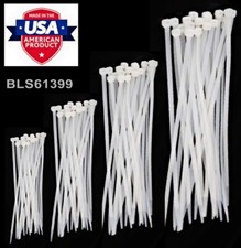 400 USA TOUGH TIES 4, 6, 8, 12 inch WHITE Wire Cable Zip Ties Nylon Tie Wraps picture