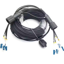 200M LC-LC SM 4 Strand Armored Field TPU Optic Patch Cord Cable Waterproof Head picture