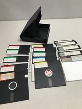 (15) 5.25 Floppy Disks + Case for Apple II - Time Zone, Car Builder, Wizmaker picture