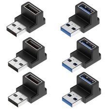Fidioto 6 Pack 90 Degree USB 3.0 Adapter,Right Angle A Male to Female... picture