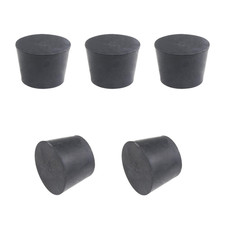 5Pcs 8# Black Tapered Shaped Solid Rubber Stopper for Lab Tube Stopper Size picture