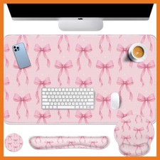 Arttown Keyboard Mouse Pad Set 4 in 1 Desk Mat Kawaii Pink picture