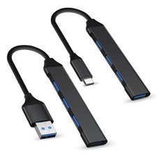 USB 3.0 Hub 4-Port Adapter Charger Data SLIM Super Speed PC Mac Laptop Desktop picture