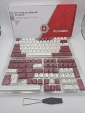 HK Gaming Custom Keycaps Dye Sublimation PBT Set for Mechanical Keyboard Red/Wh picture