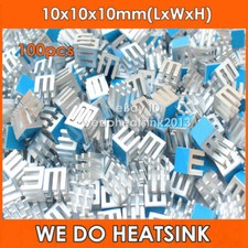 100pcs Small Tiny Cube 10x10x10mm Aluminum Heatsink For With Blue Thermal Pad picture