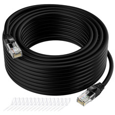 Cat5E Ethernet Cable 35 FT, Long Cat 5E Internet Cable, Black Snagless Patch picture