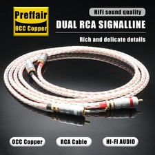 Pair 4TC 7N OCC Pure Copper RCA Cable Gold Plated Plug Interconnect Audio Line picture