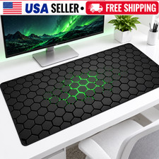 XXL Hexagon Gaming Mouse Pad 90x40cm 3mm Non-Slip Desk Mat Black Green for Gamer picture