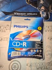 Philips 3 Disc Pack CD-R 700 MB 80 Minutes 52 X Speed SEALED picture