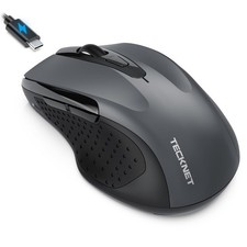 TECKNET Rechargeable Jiggler Wireless Mouse BT5.0/3.0  2.4G 4800 DPI Silent U... picture