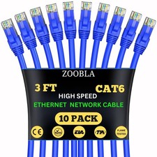 Cat6 UTP 100% Pure Copper Patch Cord, 0.5-150 FEET Ethernet LAN Cable Fluke Test picture