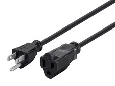 Monoprice Extension Cord - NEMA 5-15P to NEMA 5-15R, 14AWG, 3-Prong, Black, 10ft picture
