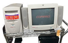 Vintage 1999 Compaq Presario 5184 PC Computer MV500 CRT Monitor JBL Speakers 14” picture