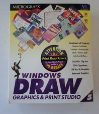 New Sealed 1996 Micrografx Windows Draw Graphics & Print Studio CD ROM picture