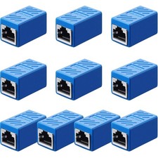 Frienda 10 Pieces RJ45 Coupler Ethernet Network Connector, Blue picture