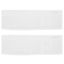 2Pcs Practical Silicone Keyboard Skin Protector Cover White Skin Like Feel picture