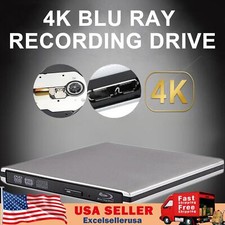 4K UHD Genuine Burner External USB 3.0 Super Slim DVD BD Recorder Drive Silver U picture
