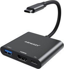 USB C to HDMI Multiport Adapter 4K 30Hz PD Charging USB  3-in-1 Adapter, Black picture