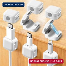 Art3d 8 Pack Magnetic Cable Clips, Cord Organizer, Office Cable Management | Whi picture