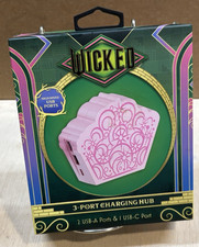 Wicked 3-Port Charging Hub USB USB-C Pink Emerald City CultureFly NEW picture