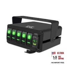 5 Gang Aluminum Rocker Switch Panel Green Backlit with PD Type C 5 Gang Green picture