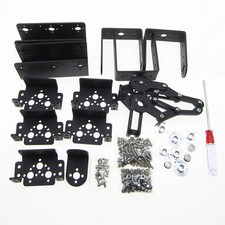 HOT 6 DOF 47cm Aluminium Mechanical Robotic Arm Clamp Claw Mount Robot Kit Black picture